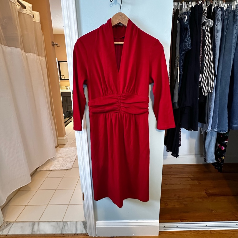 BR Red Wool Women's Dress